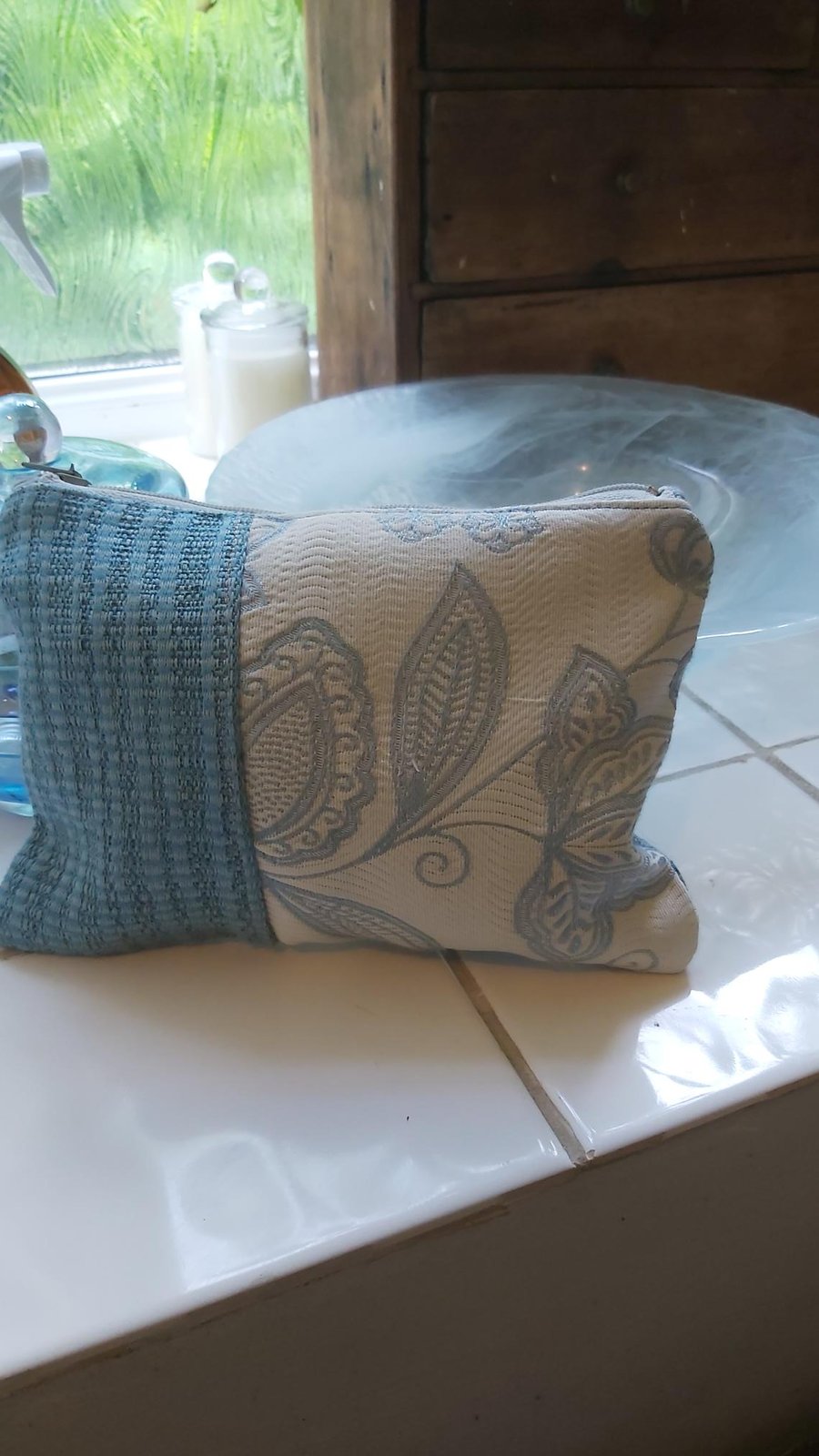 floral zipper case turquoise 