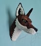 Faux fox wall mount in rust Abraham Moon wool tartan - Ruskin - Image 2