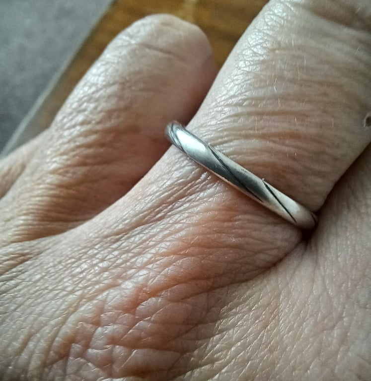 Patterned silver ring