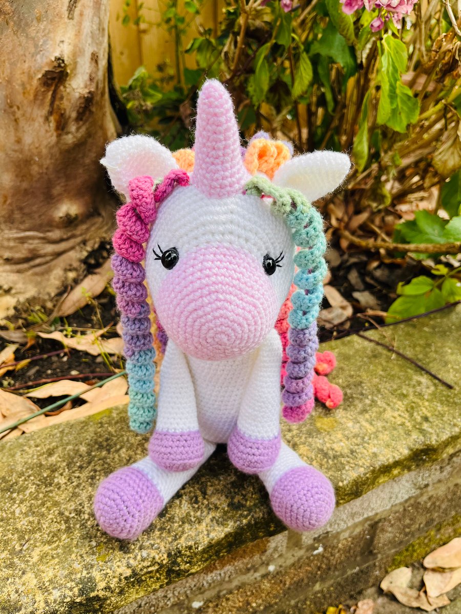 Beautiful handmade crochet white unicorn