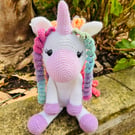 Beautiful handmade crochet white unicorn