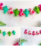 Make Your Own Felt tropical Flamingo and Cactus Garland. Sewing kit. - Image 7