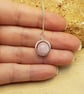 Pink Kunzite circle pendant necklace. Sterling silver - Image 3