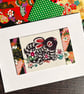 Chinese paper-cut rabbit, handmade card, card for rabbit lover, black rabbit