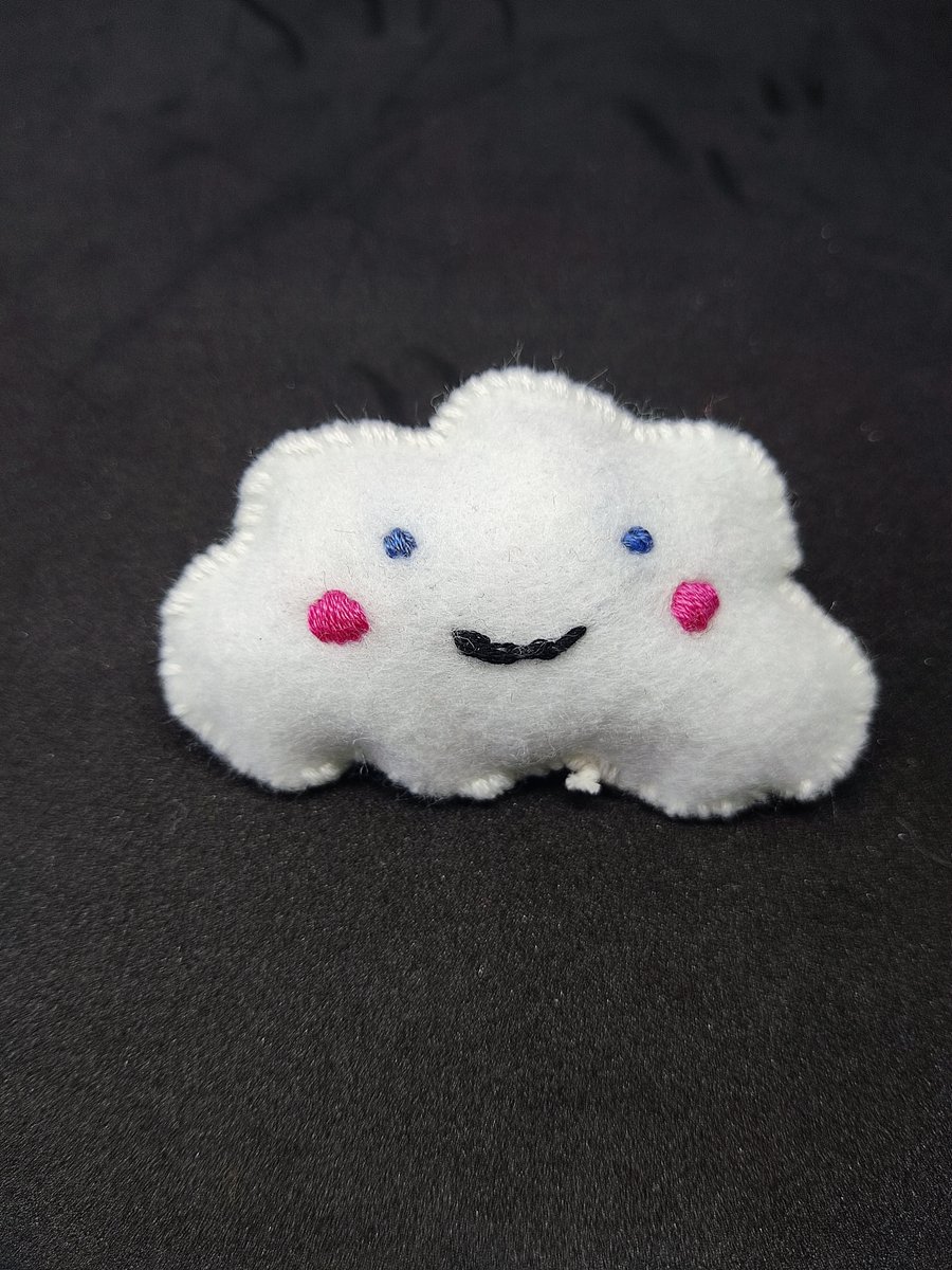 Handmade felt cloud badge