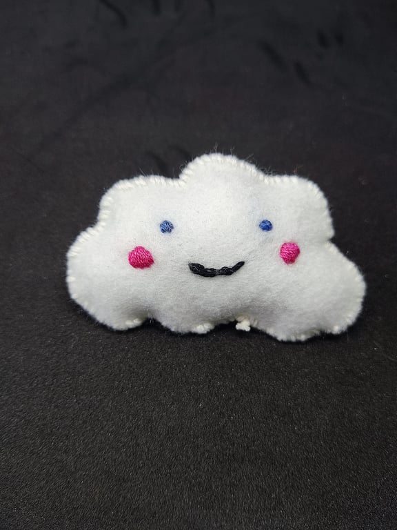 Handmade felt cloud badge