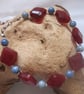 Red Wine Quartz & Lapis Jade Bracelet - Image 2