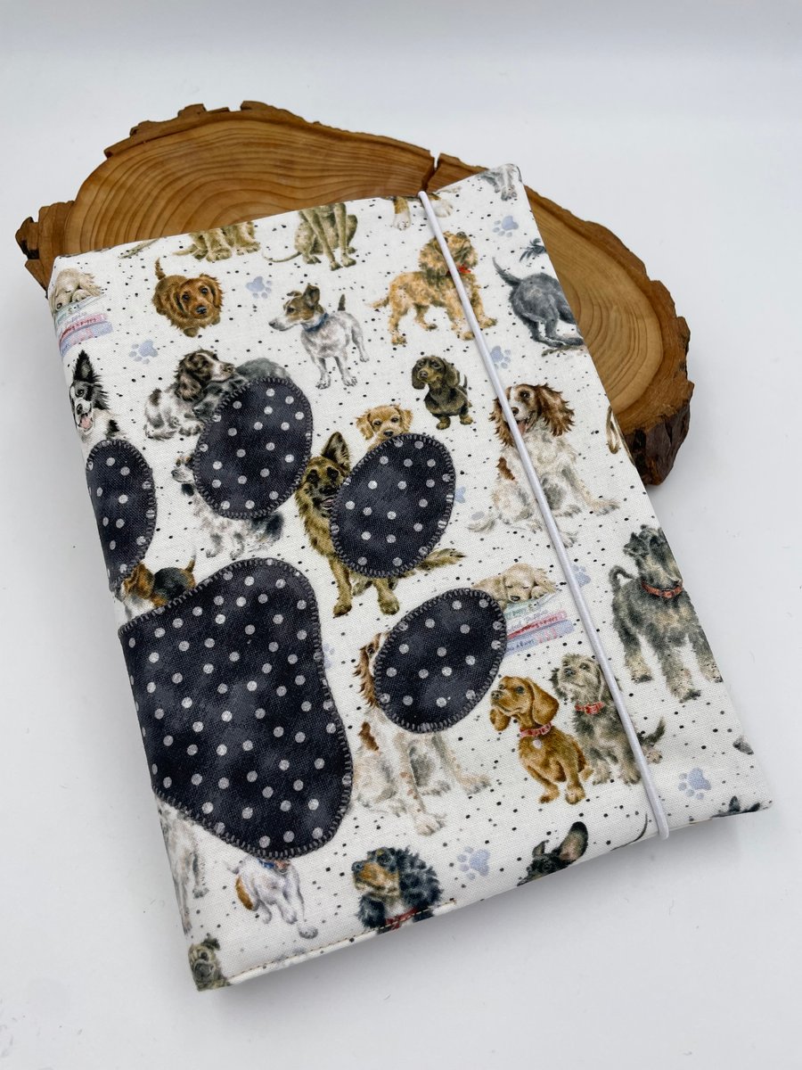 Appliqué paw print design A5 notebook cover & notebook