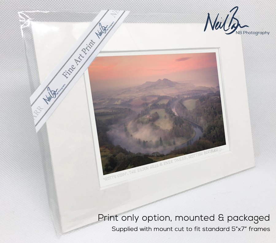 Scott's View - River Tweed & Eildon Hills Borders - A6 (7" x 5") Unframed Print