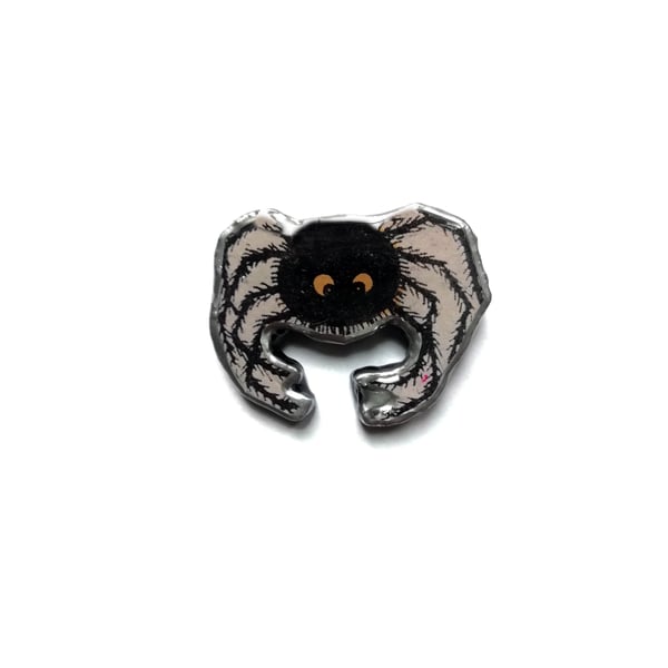 Spooky Spider Arachnid Halloween Resin Brooch by EllyMental