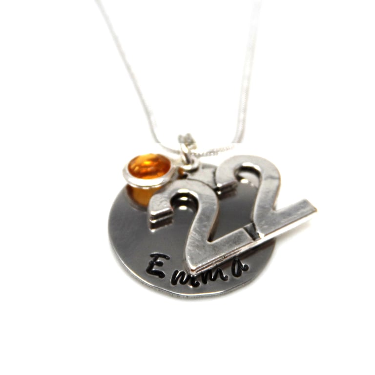 22nd Birthday Gift - Personalised Necklace - Daughter Sister Granddaughter Niece