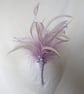 Pale Lilac Lavender & Ivory Regency Feather Sprig Headpiece Costume Pin - Image 2