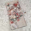 Handmade Wedding Card,  Romantic Vintage Wedding Card. (201)