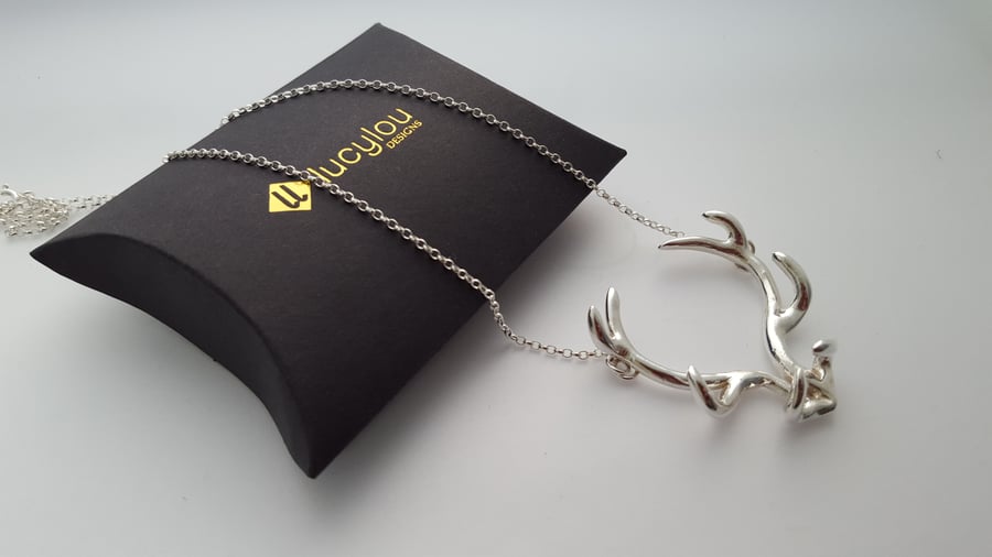 Silver Antlers Pendant