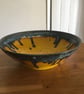 Fruit Bowl Platter - bright ceramic shallow bowl with Black Lava glaze edge - Image 3