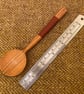 Cherry Wood Round Eating Spoon with Red Handle - Image 3