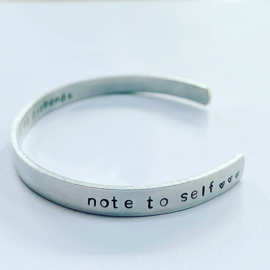 ‘Note to self’ cuff bracelet 