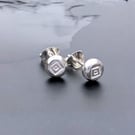 Diamond Symbol stud earrings: Silver earrings