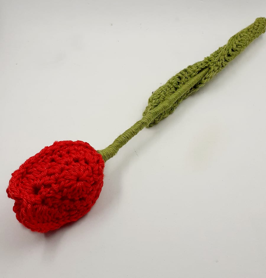  Red Crochet Tulip 