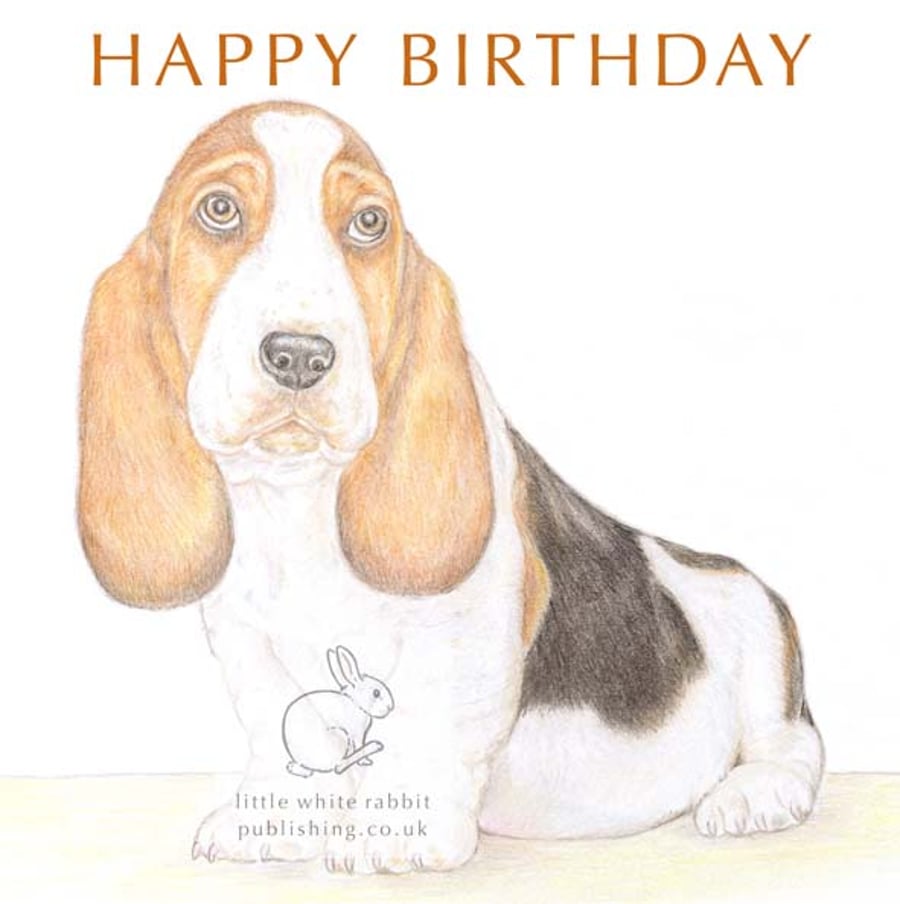 Howard the Basset Hound - Birthday Card