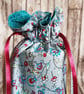 Medium Sized Floral Reusable Gift Bag - Drawstring Gift & Storage Bag - Image 4