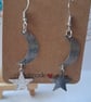 Silver Star and Moon earrings - Image 2