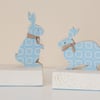 wooden Rabbit Bookends