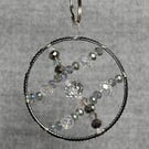 Black & Silver Upcycled Bangle Window Decoration-Suncatcher with Grey and Silver
