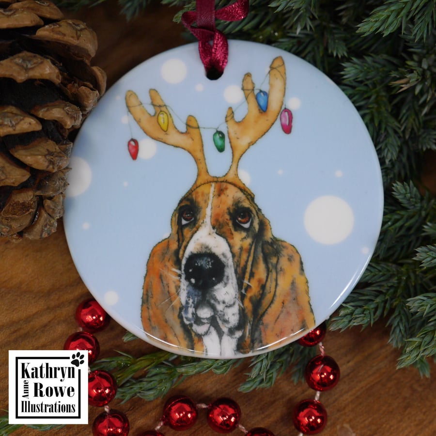Basset Hound, Basset Hound Decoration, Basset Hound Christmas, Letterbox Gift