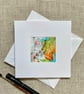 Original art card, blank card, hand painted, abstract, in vibrant acrylic ink