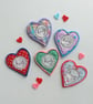 Set of 5 Embroidered Heart-Shaped Pocket Hugs - Image 1