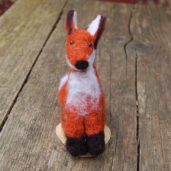 Needle Felt Fox- wool fox - fox ornament.  
