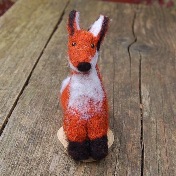 Needle Felt Fox- wool fox - fox ornament.  
