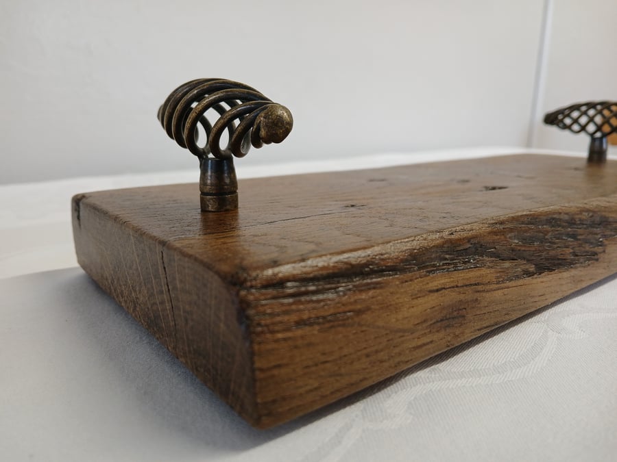 handmade Solid oak, Table centre piece,  from reclaimed antique railway sleeper.