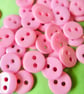 100 PINK 9mm  Acrylic Buttons  2 holes - Image 1