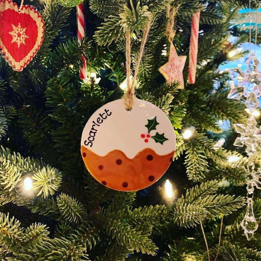 Personalised Christmas Pud Tree Decoration