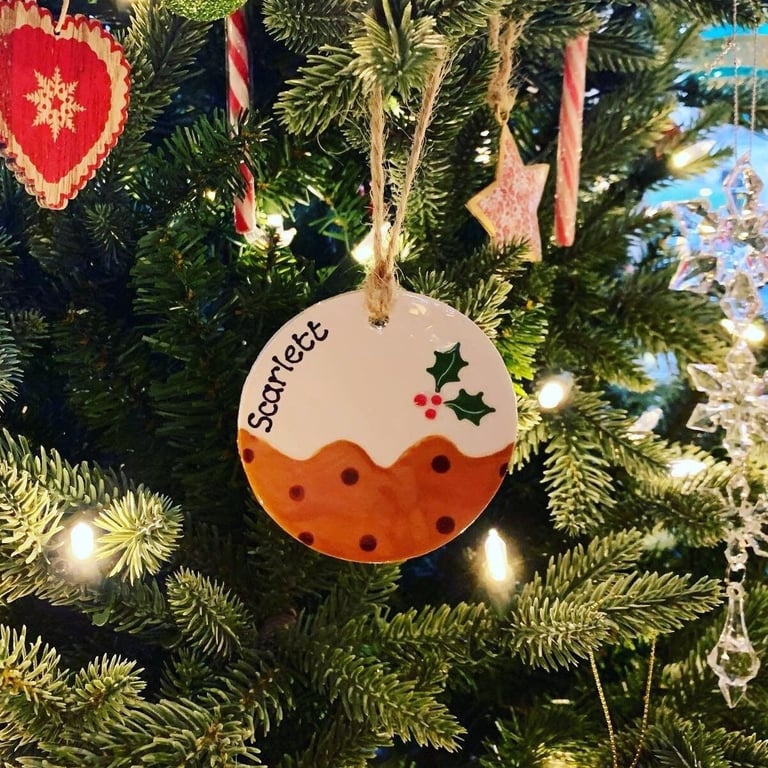 Personalised Christmas Pud Tree Decoration