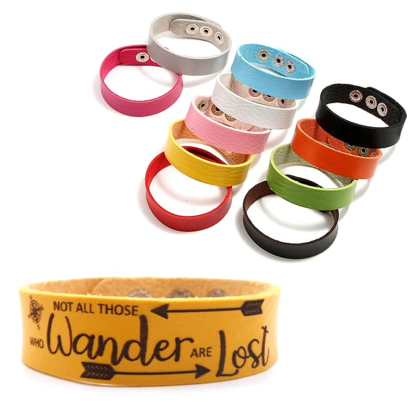 Not all Those Who Wander are Lost Bracelet, Adjustable Length, Choice of Colours