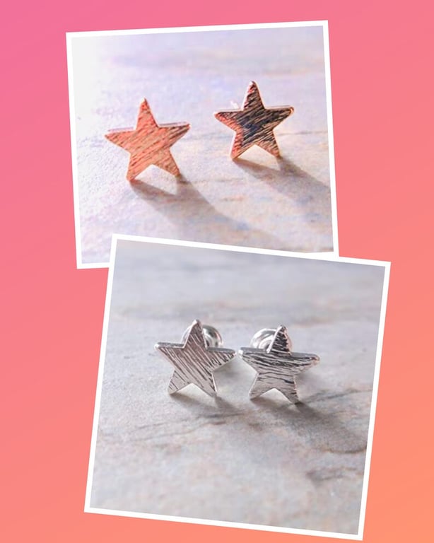 Two Pairs of Star Stud Earrings 