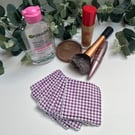 Reusable Bamboo Towelling Face Pads Pack of 7 - Purple Check
