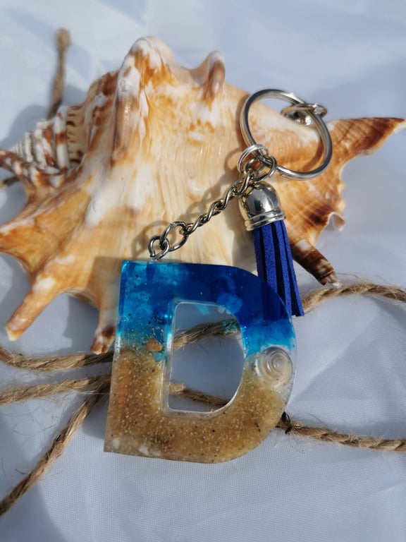 Resin Beach Keyring - D