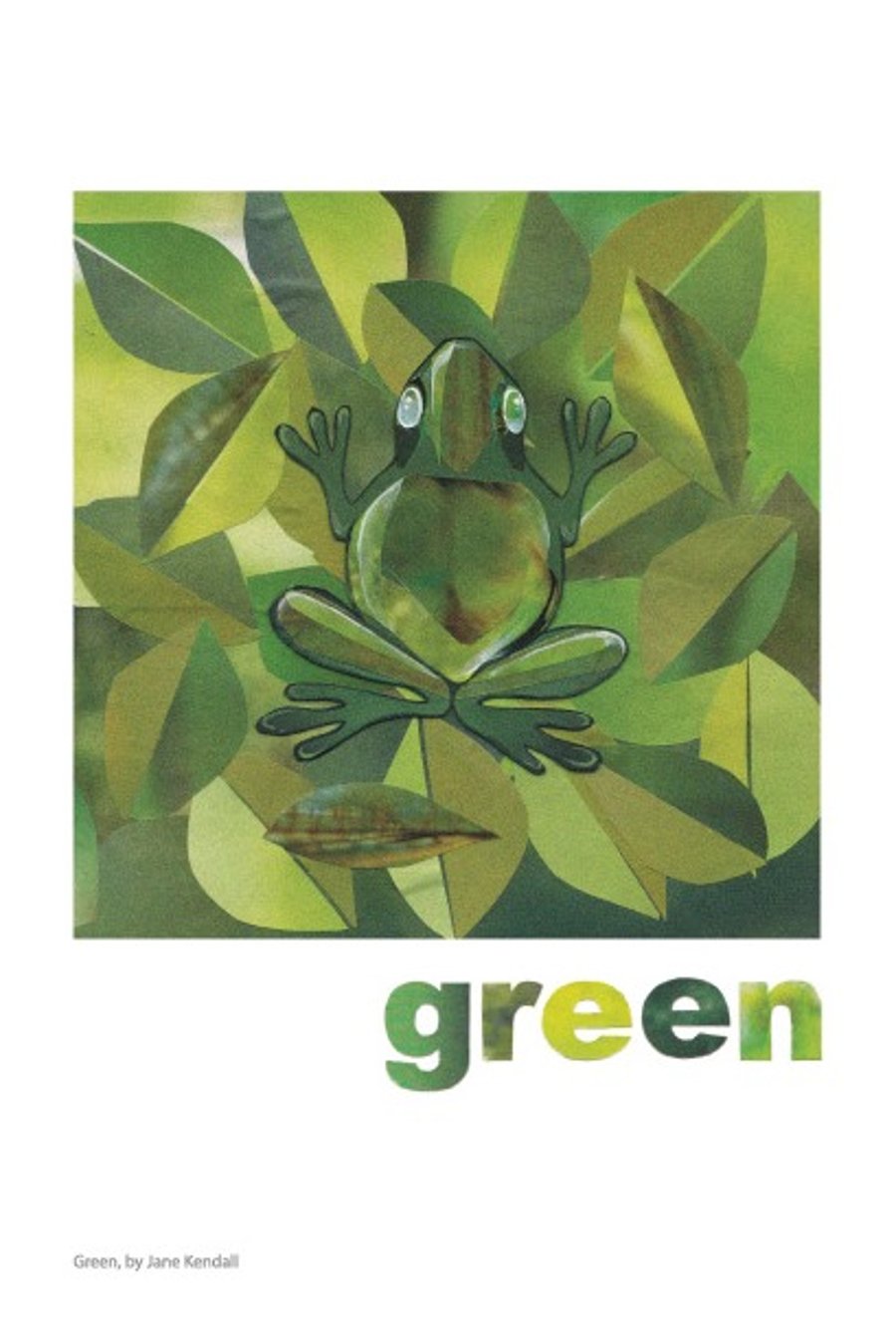 Green Frog Colour Collage Print