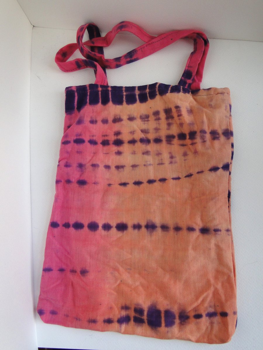 Sale Tie Dyed  Bag Purse Pink Orange Purple