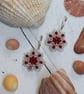 Red and Silver Beaded Crystal Earrings - Image 6