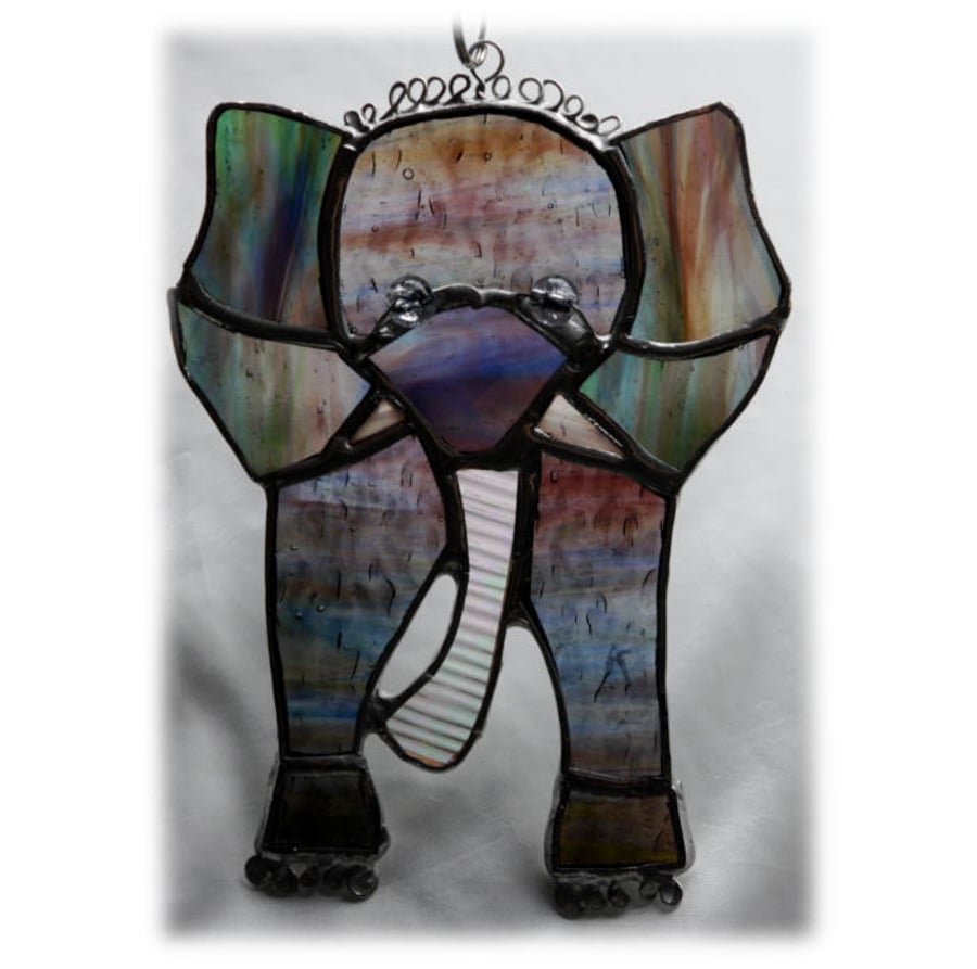 Elephant Suncatcher Handmade Stained Glass Animal