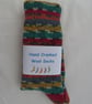 Hand-cranked Knitted Ribbed Wool Socks Size 4 to 5 - Image 5