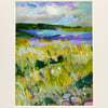 An Original Painting of a Scottish Coastline. 10 x 8 inches.