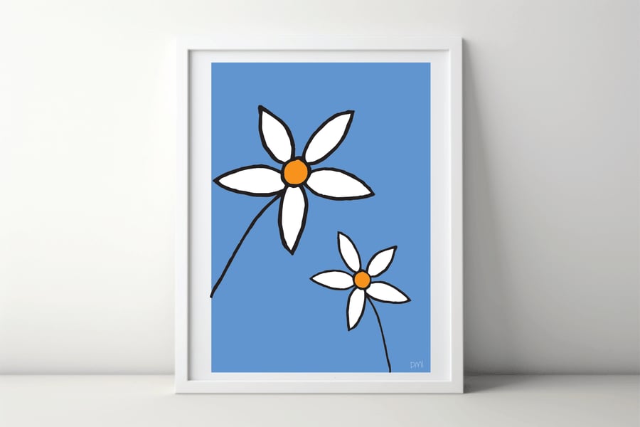 Daisy Duo A4 Art Print