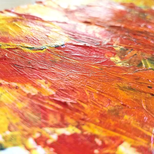 Golden Meadows at Sundown - Abstract Mixed Media Painting on Paper - Unframed