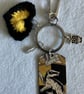 Hogwarts Hufflepuff house keyring with crochet heart and bag clip